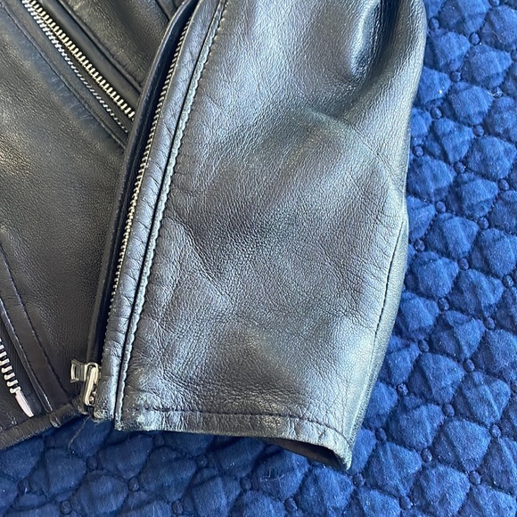 Black Leather Motorcycle Jacket from Gap - Picture 2 of 14